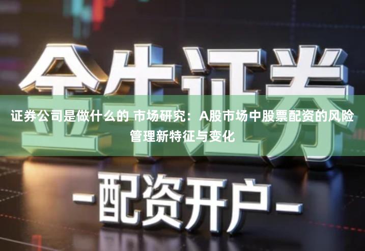 证券公司是做什么的 市场研究：A股市场中股票配资的风险管理新特征与变化